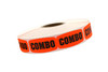 Combo Label 0.625X1.25 IN Black Fluorescent Red Short Oval 1000 Count/Roll 50 Rolls/Case 50000 Count/Case