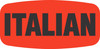Italian Label 0.625X1.25 IN Black Fluorescent Red Short Oval Paper 1000 Count/Roll 50 Rolls/Case 50000 Count/Case