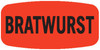 Bratwurst Label Black Fluorescent Red Short Oval Dayglo 1000 Count/Roll 50 Rolls/Case 50000 Count/Case