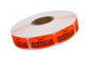 Barbeque Label Black Fluorescent Red Short Oval 1000 Count/Roll 50 Rolls/Case 50000 Count/Case