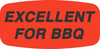 Excellent For Barbeque Label 0.625X1.25 IN Black Fluorescent Red Short Oval 1000 Count/Roll 50 Rolls/Case