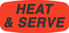 Heat & Serve Label Black Fluorescent Red Short Oval Dayglo 1000 Count/Roll 50 Rolls/Case 50000 Count/Case