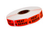 Heat & Serve Label Black Fluorescent Red Short Oval Dayglo 1000 Count/Roll 50 Rolls/Case 50000 Count/Case