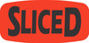 Sliced Label 0.625X1.25 IN Black Fluorescent Red Short Oval 1000 Count/Roll 50 Rolls/Case 50000 Count/Case