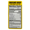 Ground Beef 75/25 Label Nutritional Facts 500/Roll