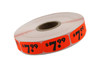 7.99 Price Label Black Fluorescent Red Short Oval Dayglo 1000 Count/Roll 50 Rolls/Case 50000 Count/Case