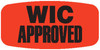 WIC Approved Label Black Fluorescent Red Short Oval Dayglo 1000 Count/Roll 50 Rolls/Case 50000 Count/Case