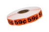 59¢ Price Label 0.625X1.25 IN Black Fluorescent Red Short Oval 1000 Count/Roll 50 Rolls/Case 50000 Count/Case