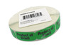 Product of Brazil Origin Label Black Fluorescent Green Short Oval 1000 Count/Roll 60 Rolls/Case 60000 Count/Case