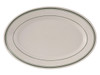 Green Bay Platter 15.75X11 IN China Eggshell Oval Wide Rim Rolled Edge Banded Fully Vitrified 6/Case