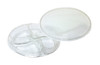Deli Container Base & Lid Combo With Flat Lid 4 Compartment PET Clear Round 100/Case
