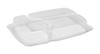 Lid Dome 3 Compartment PET Clear Rectangle For Compartment Tray 300/Case