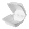 Snap-it Sandwich Take-Out Container Hinged 5.81X5.69X3.13 IN Foam White Square 125 Count/Pack 4 Packs/Case
