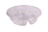 RediServ PartyPak Deli Container Base & Lid Combo With Dome Lid 12X3.5 IN 6 Compartment PET Clear Round 50/Case