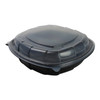 Take-Out Container Hinged With Dome Lid 10X10X2.5 IN PP Black Clear Square 148/Case