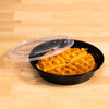 Take-Out Container Base & Lid Combo 48 OZ Black Round Microwave Safe 150/Case