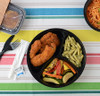 Take-Out Container Base & Lid Combo 48 OZ Black Round Microwave Safe 150/Case