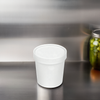 Soup Container Base & Lid Combo With Flat Lid 16 OZ Single Wall Poly-Coated SBS Paperboard White Round Tall 250/Case