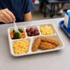 Savaday® Cafeteria & School Lunch Tray 8X10X1 IN 5 Compartment Molded Fiber Kraft Rectangle 500/Case