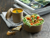 Salad Take-Out Container Base & Lid Combo With Dome Lid 44 OZ Paper Kraft Round 25 Count/Pack 8 Packs/Case 200 Count/Case
