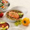 Take-Out Container Base & Lid Combo With Flat Lid 9X2 IN Aluminum Foil-Lined Paper Silver Clear Round 200/Case