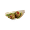 Food Tray 1 OZ Wood Natural Boat Microwave Safe 100 Count/Pack 40 Packs/Case 4000 Count/Case