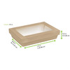 Take-Out Box Base & Lid Combo 9X6X2 IN Corrugated Cardboard Kraft With Window 50 Count/Pack 4 Packs/Case 200 Count/Case