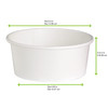 Food Container Base 24 OZ Paper White Round Grease Resistant 45 Count/Pack 8 Packs/Case 360 Count/Case