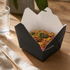 Bio-Pak® #1 Take-Out Box Fold-Top 5X5X2.5 IN Paper Black Square 450/Case