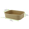 Take-Out Box 6.8X4.8X1.6 IN Paper Kraft Rectangle Laminated 25 Count/Pack 8 Packs/Case 200 Count/Case