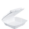 Dart® Take-Out Container Hinged 9.4X9.01X3.1 IN XPS White Insulated Convertible Vented 100 Count/Pack 2 Packs/Case