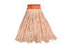Mop Head 24 OZ Orange White Cotton 4PLY Cut End Industrial Grade 1/Each