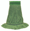 O-Cedar® Mop Head Medium (MED) Green Cotton Synthetic Blend 4PLY Loop End 5IN Headband Tailband 12/Case
