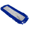 Impact® Dust Mop 18 IN Gray Blue Microfiber Fringed Velcro 1/Each