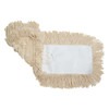 Dust Mop Pad 18X5 IN White Synthetic Fiber Cut End 12/Case