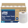 Tork Roll Paper Towel M2 11.8X7.6 IN 590 FT White Centerfeed Refill 600 Sheets/Roll 6 Rolls/Case 3600 Sheets/Case