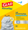 Glad® ForceFlex Kitchen Bag White Plastic With Drawstring Closure Tall 100/Case