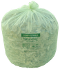 Compostable Liner 34X48 IN 35 GAL Green Plastic 0.9MIL 100/Case