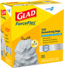 Glad® ForceFlex Can Liner 13 GAL White Plastic With Drawstring Closure Tall Kitchen 100/Case