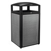 Outdoor Trash Receptacle 40 GAL 160 QT Stainless Steel With Dome Lid Stationary Locking Lid Removable Liner 1/Each