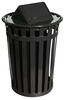 Oakley Collection Trash Can 28X45.5 IN 36 GAL Steel Swing Top Slatted 1/Each
