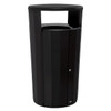 Resist® Waste 1-Stream Outdoor Trash Receptacle 29.16X29.16X49.94 IN 45 GAL Black Round Metal 1/Each