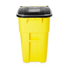 Brute® Trash 1-Stream Trash Can 28.9X23.4X36.5 IN 50 GAL Yellow Resin With Hinged Lid Indoor/Outdoor 1/Each