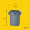 Brute® Trash Can 22.34X19.38X22.88 IN 20 GAL Yellow Resin Vented Food Safe Without Lid 6/Case
