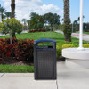 Landmark Series® Landfill 1-Stream Trash Container Frame 26X26X46.50 IN 50 GAL Black Resin Dome Lid Rigid Liner 1/Each