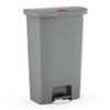 Slim Jim® Trash Can 8 GAL Gray Resin Step-On Front Step 1/Each