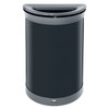 Enhance™ Waste 1-Stream Trash Can 21.9X11.14X30.92 IN Gray Half Round Metal With Hinged Lid 1/Each