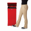 Defenders® Biohazard 1-Stream Trash Can 12.50X12.50X27 IN 13 GAL Red Square Metal With Hinged Lid Step-On 1/Each