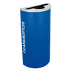 Kaleidoscope Trash & Recycling Bin 8 GAL Royal Texture Half Round Steel 1/Each