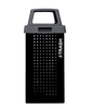 Kaleidoscope Outdoor Trash Receptacle 36 GAL Black Galvanized Steel Drainage Holes on Bottom 1/Each